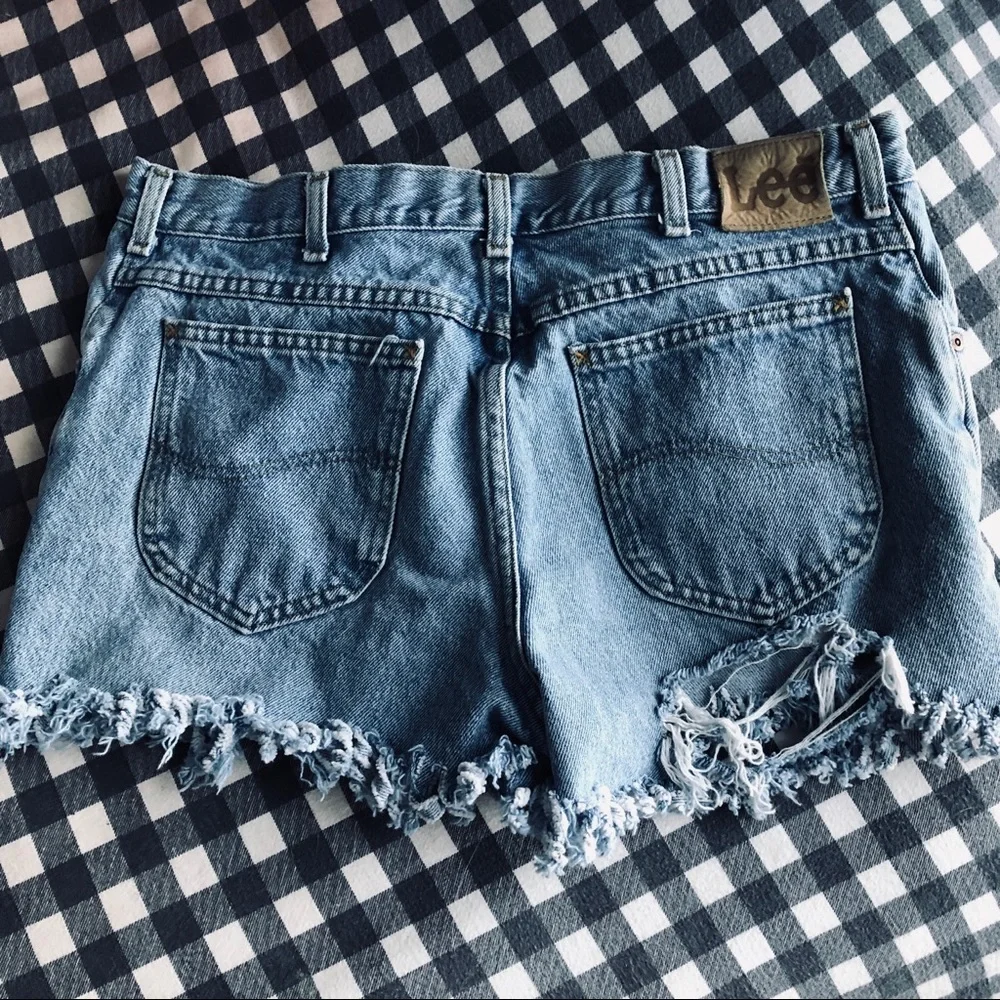 Lee Hand-made distressed denim shorts